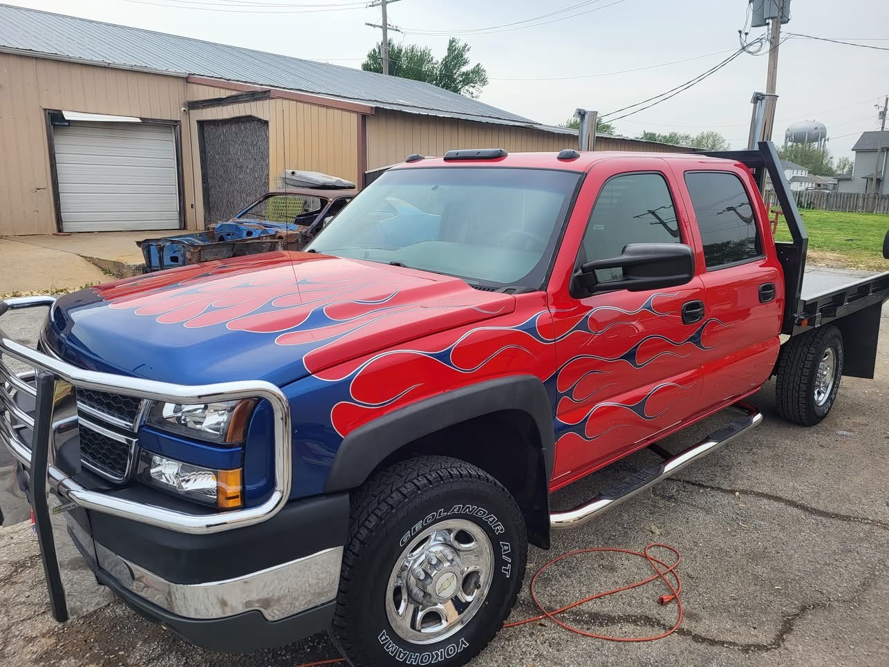 Custom Blue Flame Paint Job on 2006 Chevy Truck1